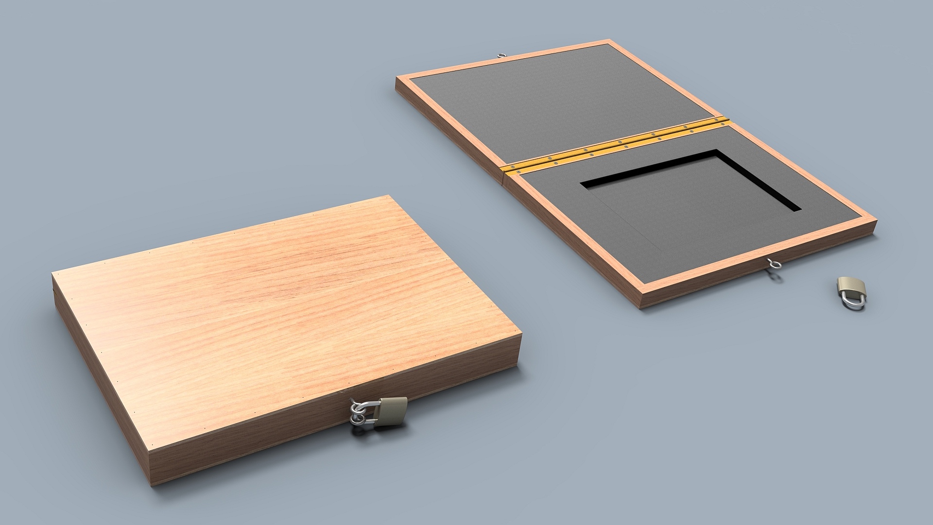 Tablet box, lockable Drawing - Dezin