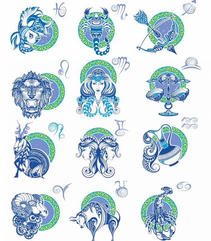 Vector layout for engraving Zodiac signs - Dezin
