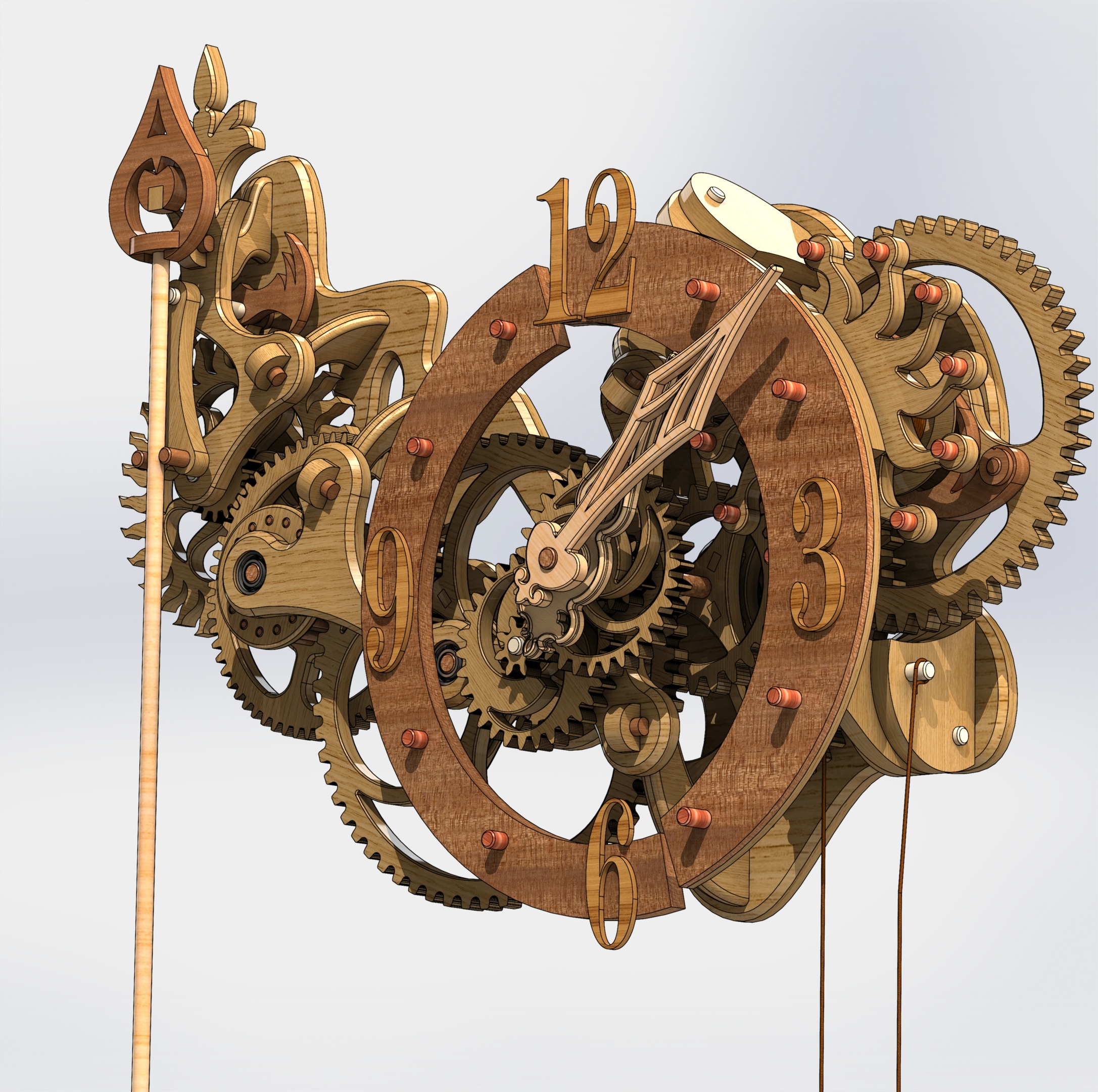 Wooden clock for laser cutting or jigsaw - Dezin