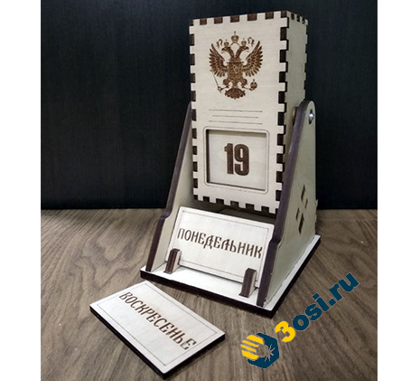Wooden loose-leaf desk calendar - Dezin