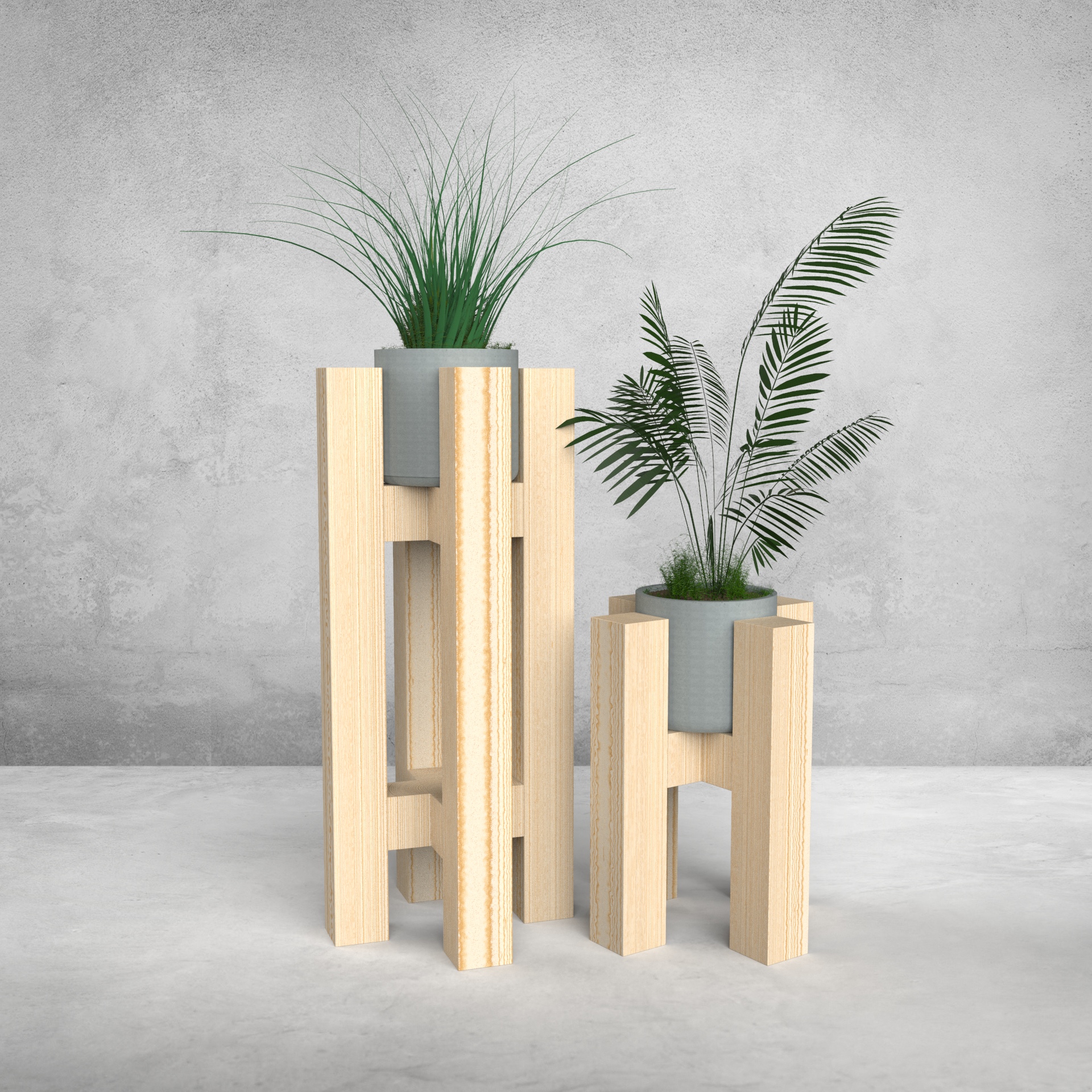 Wooden plant pots SLDPRT Format - Dezin