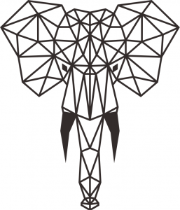 free vector geometry pattern cnc & laser Elephant head - Dezin