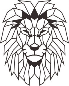 free vector geometry pattern cnc & laser lion head - Dezin