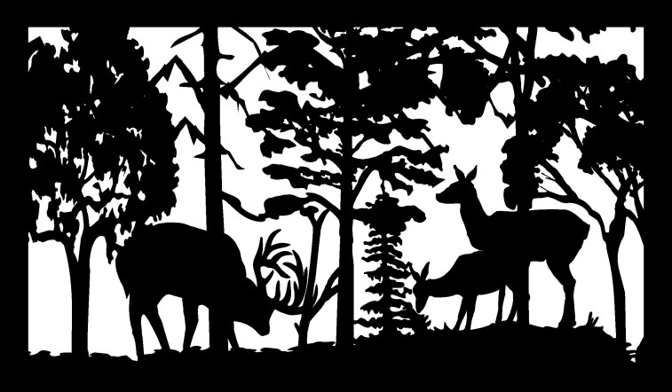 28 X 48 Buck Rub Doe Fawn Plasma Art Free DXF File - Dezin