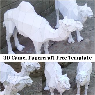 3d Camel Paper Craft Free Template - Dezin