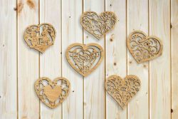 Cnc Laser Cut The Heart Shaped Decorative Pattern Plasma Free CDR Vectors Art - Dezin