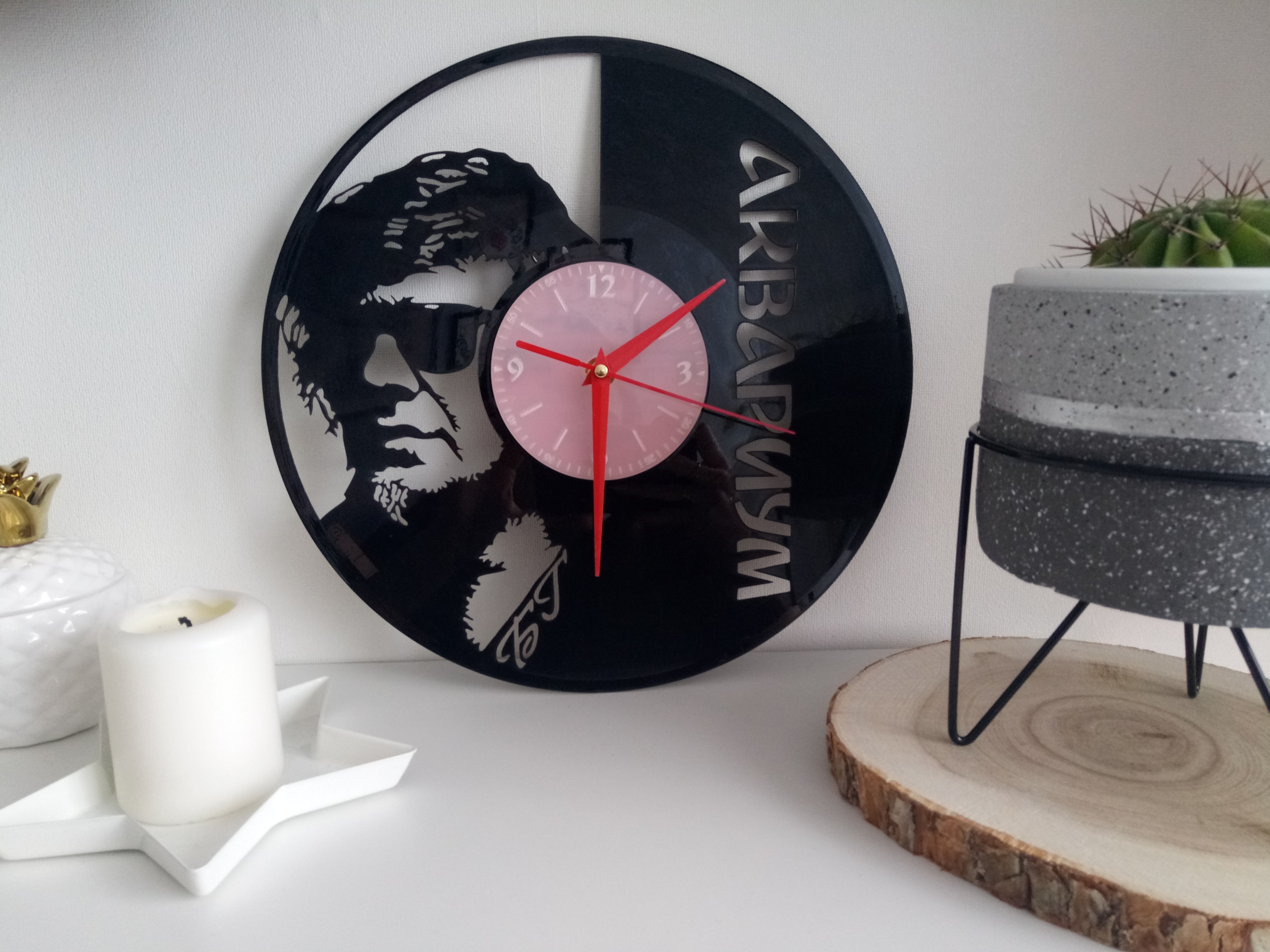Laser Cut Aquarium Russian Rock Band Vinyl Record Wall Clock Free CDR Vectors Art - Dezin
