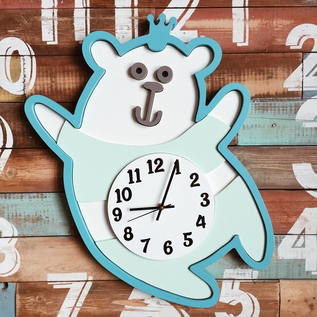 Laser Cut Bear Wall Clock Template CDR File - Dezin