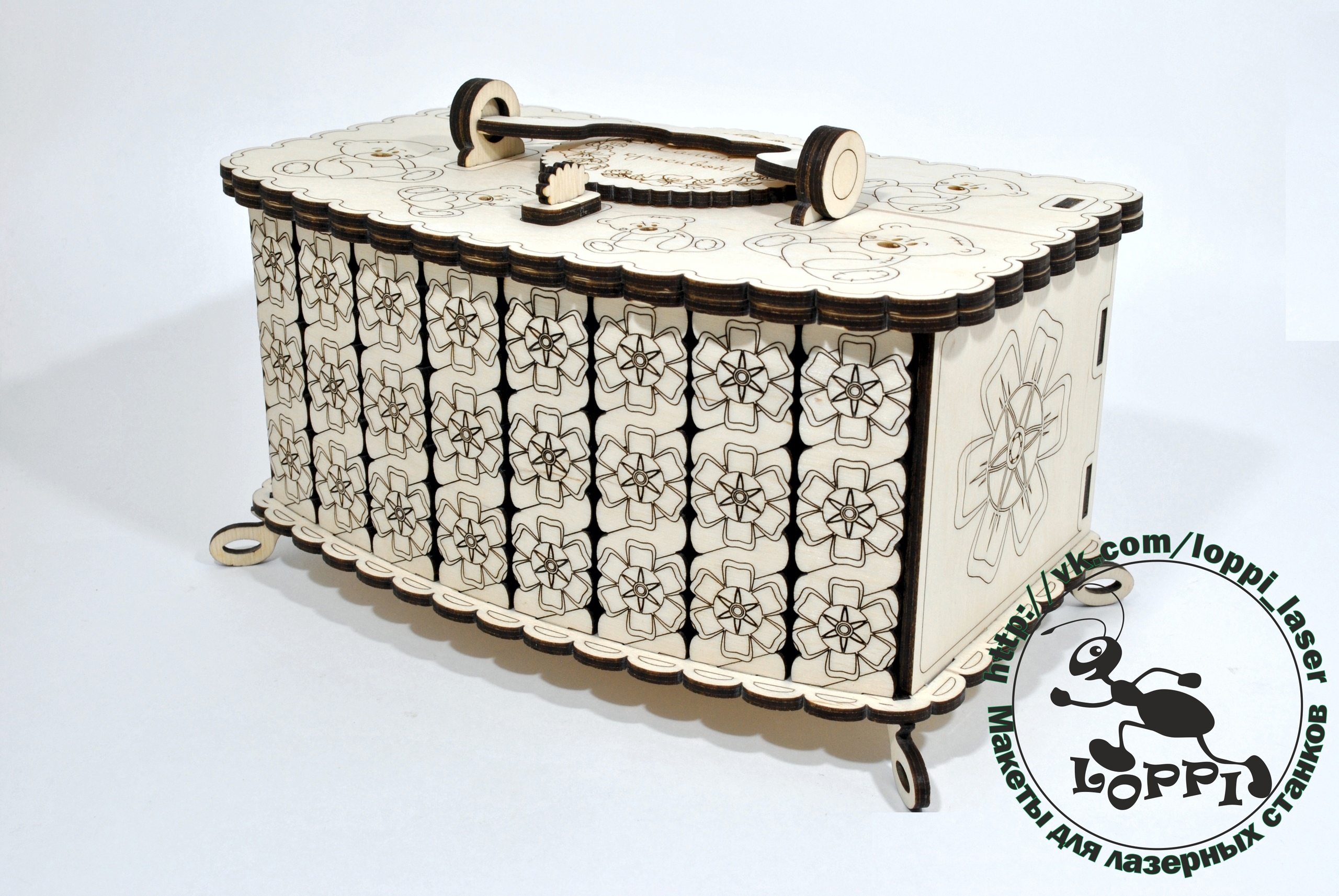 Laser Cut Box layout, with internal dimensions 200x120x100 mm - Dezin