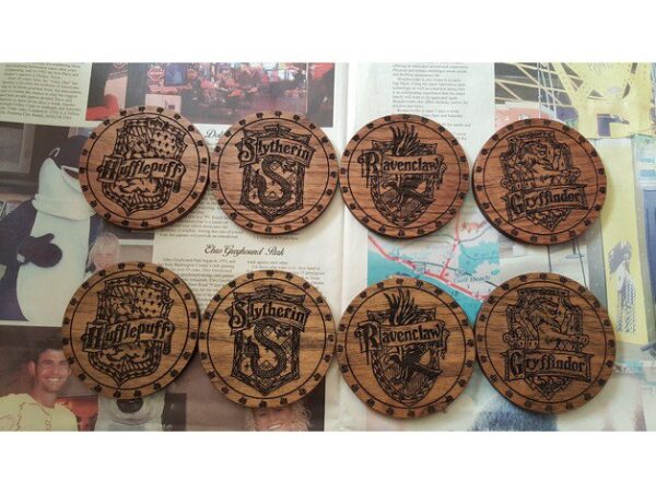 Laser Cut Harry Potter Cup Holders Coasters Free Vector - Dezin