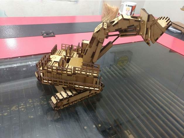 Laser Cut Hatachi Excavator 3d Model Template Free DXF File Laser Cut Hatachi Excavator 3d Model Template Free DXF File