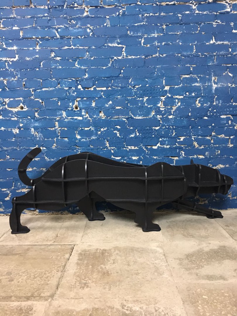Laser Cut Puma Panther Cheetah Shelf Animal Bookshelf Panel Furniture Free CDR Vectors Art - Dezin