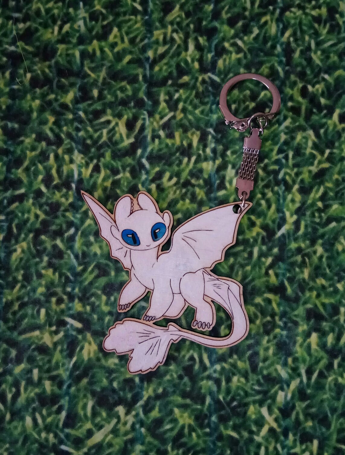 Laser Cut Toothless Nightfury White Fury Keychain Free CDR Vectors Art - Dezin
