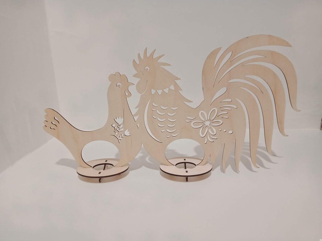 Wooden Hen Rooster Easter Egg Holder Laser Cutting Template Free CDR Vectors Art - Dezin