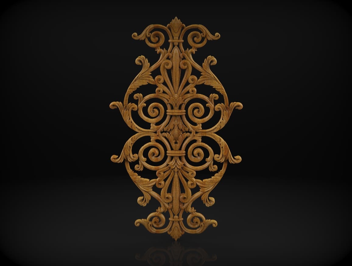 Decor Wood Overlays, Decorative Wood Onlays, Relief Woodworking, CNC Wood Carving Design, 3D STL for CNC Router 2 - Dezin