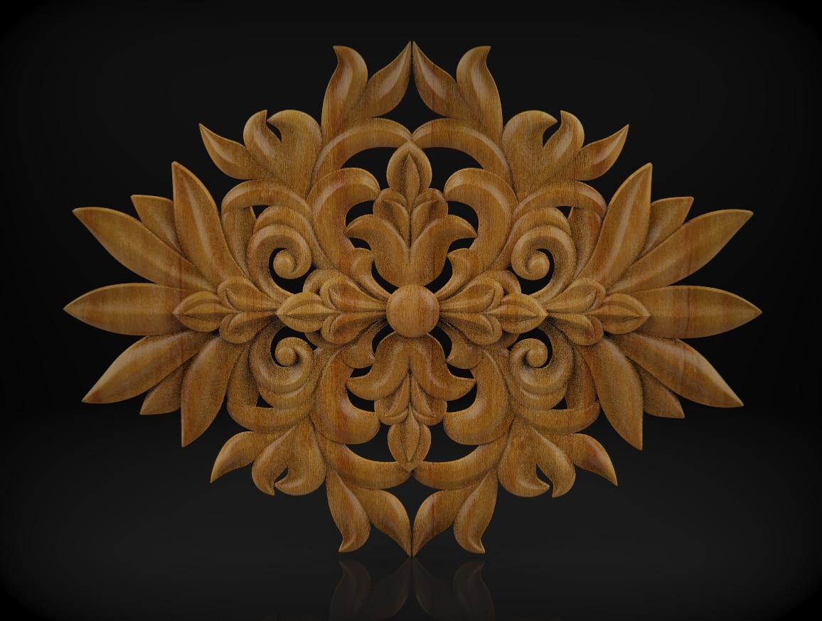 Decorative Floral Design for CNC Routers STL file,, CNC Wood Carving Design - Dezin