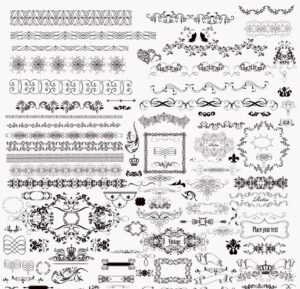 Floral Decorative Ornaments Free AI File