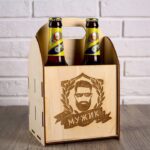 Laser Cut Beer Bottle Box, Wooden Beer Caddy Carrier CDR File - Dezin