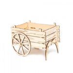 Laser Cut Carriage Cart Flower Basket CDR File - Dezin