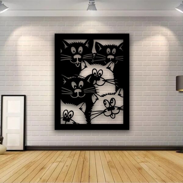 Laser Cut Cats Wall Clock Free Vector - Dezin.info