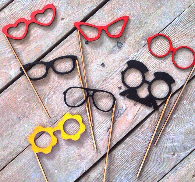 Laser Cut Cute Glasses On A Stick Photo Booth Props - Dezin