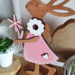 Laser Cut Decorative Bunny With A Flower 4mm 12cm CDR File - Dezin