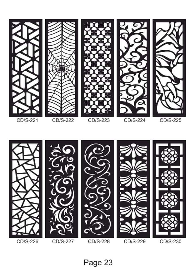 Laser Cut Decorative Panels Set 5 SVG File - Dezin