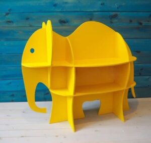 Laser Cut Elephant Shelf Book Shelf Furniture For Baby Nursery Kids Room Free CDR Vectors Art