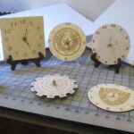 Laser Cut Engraved Wooden Clocks With Logos CDR File - Dezin