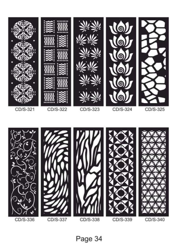 Laser Cut Flower Decorative Panel Set SVG File - Dezin