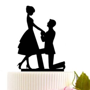 Laser Cut Kneel To Propose Wedding Cake Topper Free CDR Vectors Art