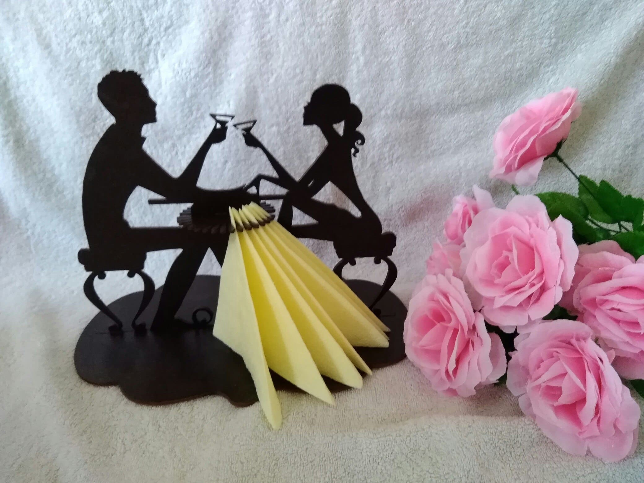 Laser Cut Martini Couple Napkin Holder - Dezin