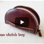 Leather Craft Half moon clutch bag - Dezin