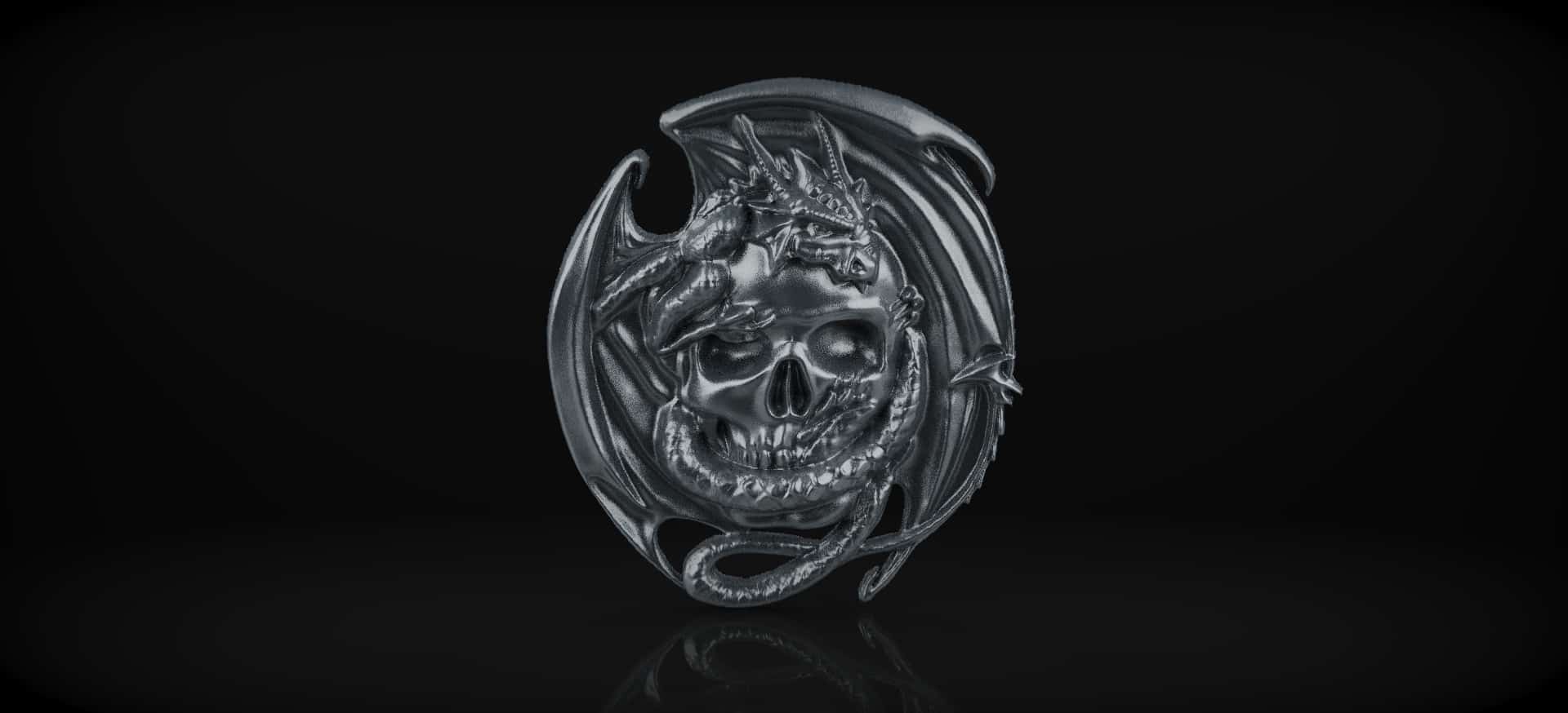 Skull, Dragons, Wood carving, Woodcarving dragon, STL Model for CNC Routers - Dezin