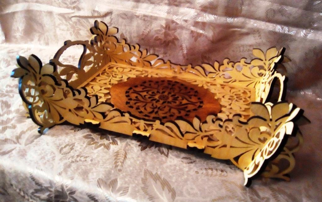 Tray, Scrollsaw Pattern, Laser Cut Template 8mm - Dezin