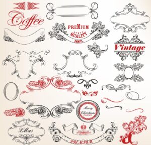 Vintage Ornament Vector Set Free AI File