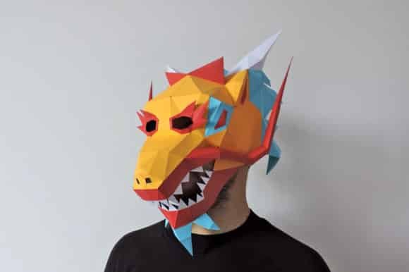3d Papercraft - DIY Chinese Dragon Mask