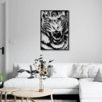 Angry Tiger Wall Decor Vector File - Dezin