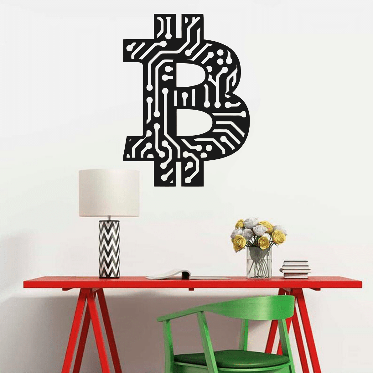 Bitcoin logo wall art, Cryptocurrency Wall Art, Finance Gift