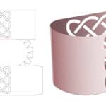 Cardboard_round_bowl_with_line_stencil_die_cut_template - Dezin