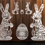 Easter Bunny and Ornate Easter Egg Vector File - Dezin