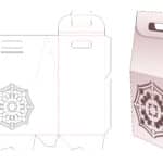 Handle_cardboard_packaging_with_stenciled_mandala_die_cut_template - Dezin