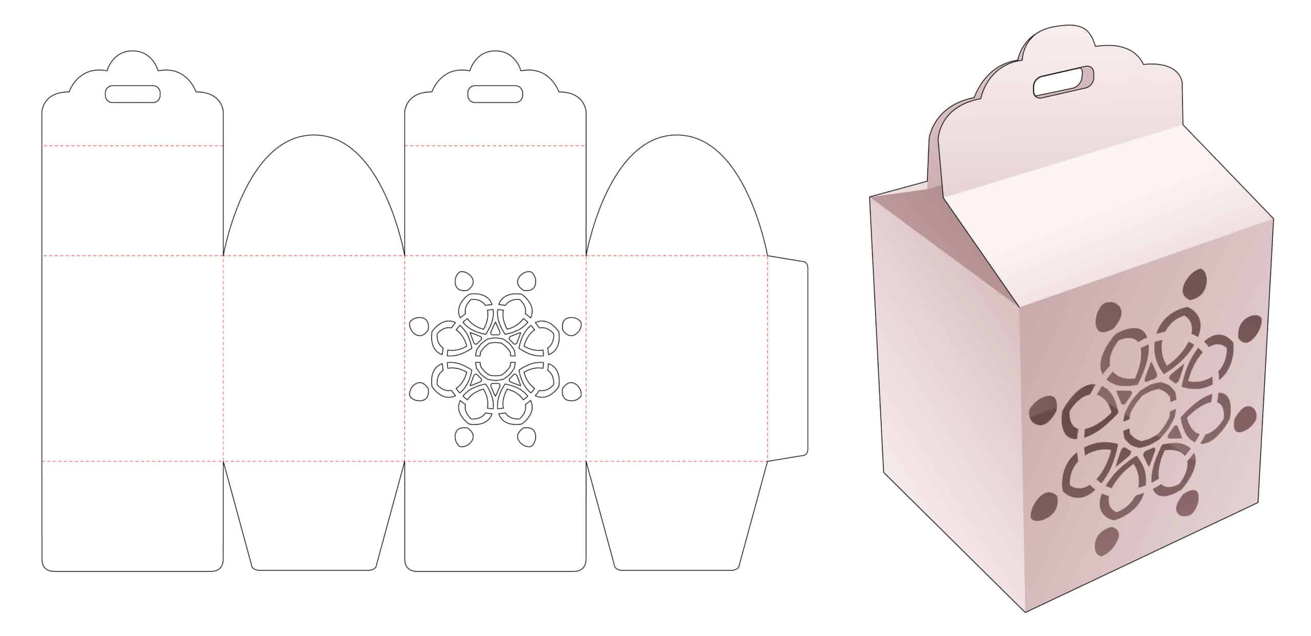 Packaging template. Шаблон для высечки коробка для крема для лица.