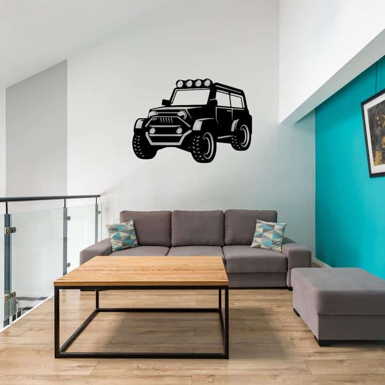 JEEP,Wall Decor, Wall Art, Car Art, Black Jeep Art - Dezin