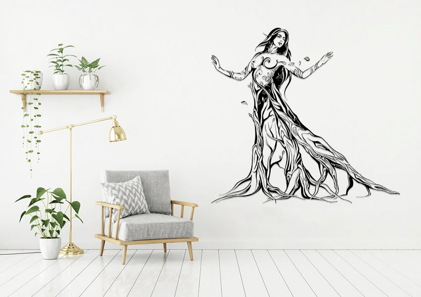 Lady Woman Wall Decor Vector File - Dezin