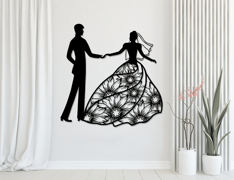 Lady with Man Wall Decor Vector File - Dezin