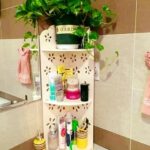 Laser Cut Bathroom Corner Storage Rack Shelf - Dezin