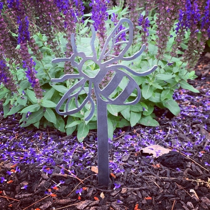 Laser Cut Bee Garden Stake Garden Decorations DXF File - Dezin