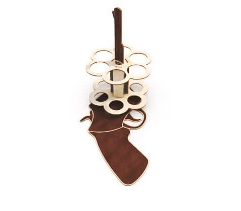 Laser Cut Gun Party Wooden Beer Holder CDR File Laser Cut Gun Party Wooden Beer Holder CDR File