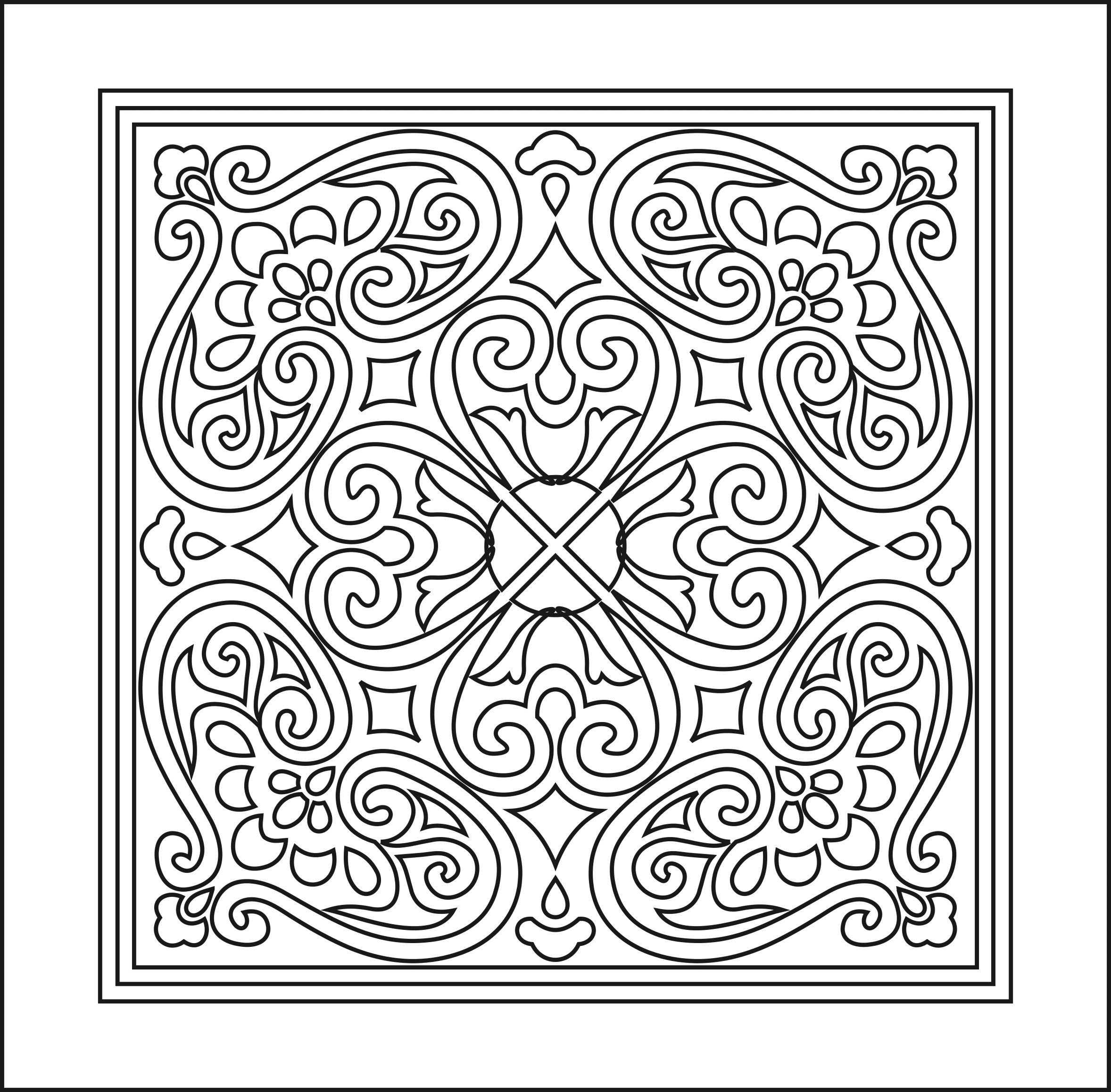 Laser Cut Pattern of Square Panel 7 CDR File Free Vector - Dezin